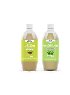 Healthy Amla And Aloe Vera Juice Combo | 100% Natural Banarasi Amlas Improves Skin Health & Hair Growth, Rich In Vitamin C And Good Immunity Booster -2L (Pack Of 2 X 1L)