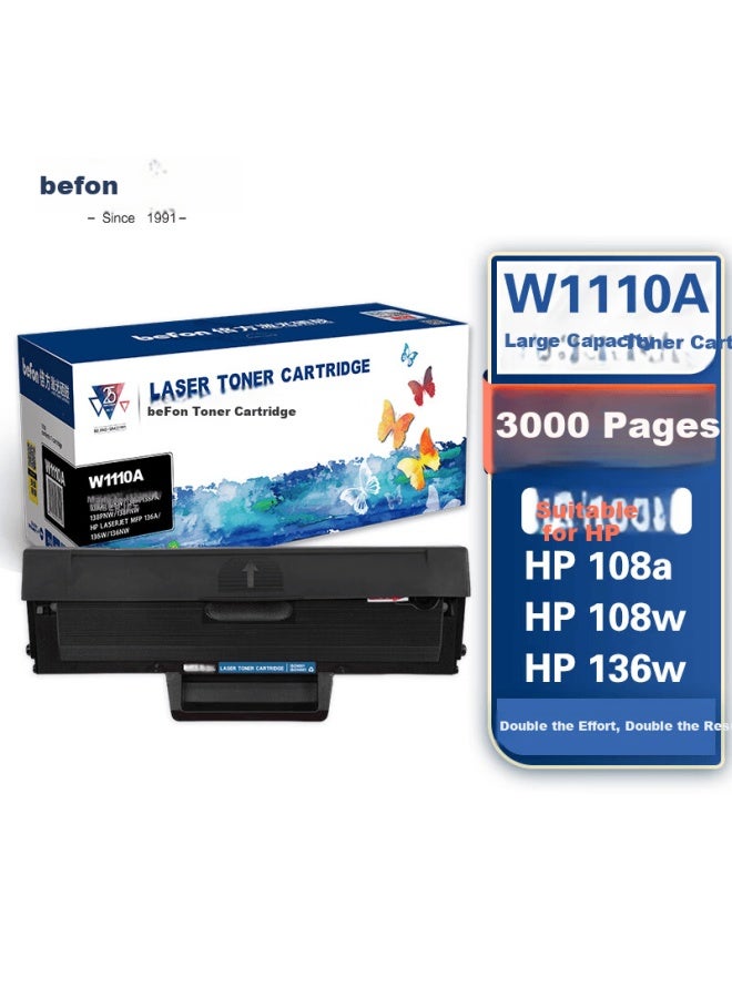 Beifang W1110a Toner Cartridge With Chip, High Capacity, Black, Compatible With Hp Laserjet 108a/108w/138p/138pn/138pnw/138fnw Printers, Toner Powder