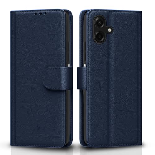 Pikkme Flip Cover for Samsung Galaxy F70e 5G | M07 | M17e / F07 | A07 | A07 5G| Leather Finish | Card Slots | Wallet Stand | Shockproof Protection Flip Case (Blue) - Image 1