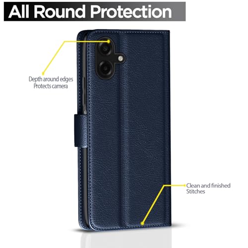 Pikkme Flip Cover for Samsung Galaxy F70e 5G | M07 | M17e / F07 | A07 | A07 5G| Leather Finish | Card Slots | Wallet Stand | Shockproof Protection Flip Case (Blue) - Image 4