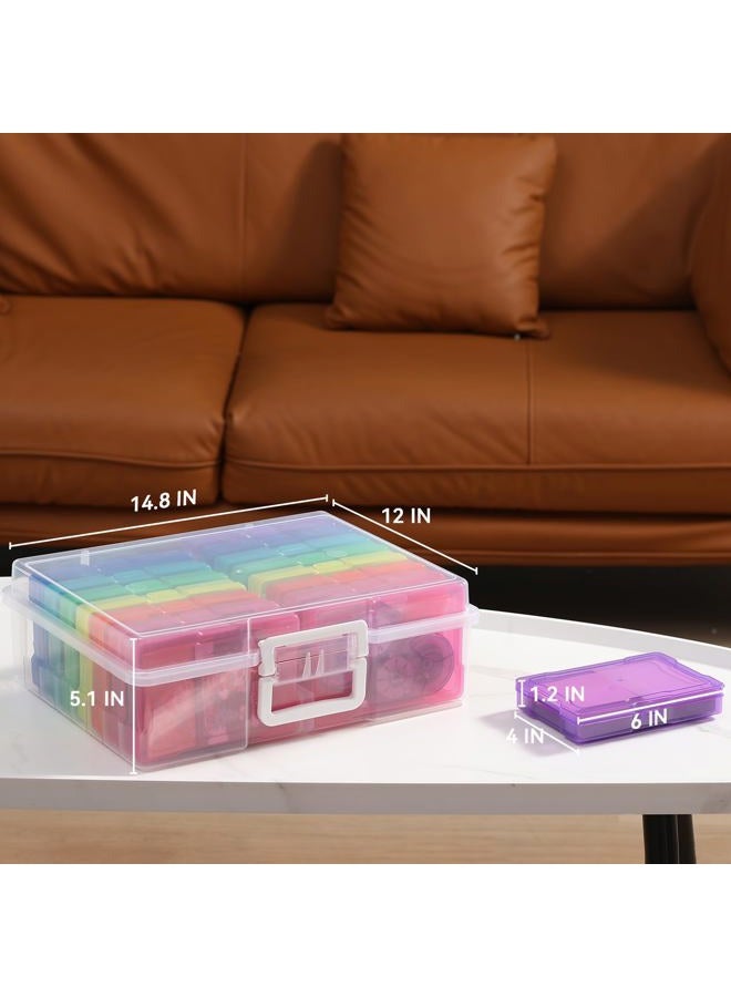 Novelinks Photo Case 4" x 6" Photo Box Storage - 16 Inner Photo Keeper Photo Organizer Cases Photos Storage Containers Box for Photos (Multi-Colored) - Image 3
