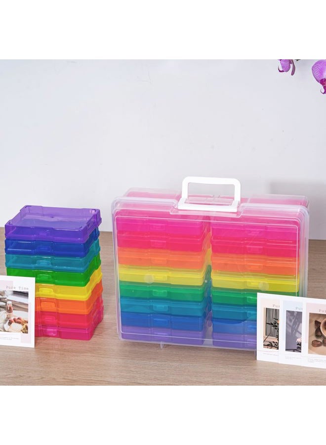 Novelinks Photo Case 4" x 6" Photo Box Storage - 16 Inner Photo Keeper Photo Organizer Cases Photos Storage Containers Box for Photos (Multi-Colored) - Image 2