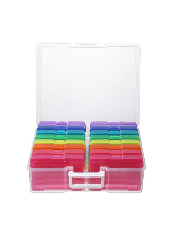 Novelinks Photo Case 4" x 6" Photo Box Storage - 16 Inner Photo Keeper Photo Organizer Cases Photos Storage Containers Box for Photos (Multi-Colored) - Image 1