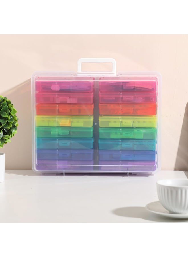 Novelinks Photo Case 4" x 6" Photo Box Storage - 16 Inner Photo Keeper Photo Organizer Cases Photos Storage Containers Box for Photos (Multi-Colored) - Image 5