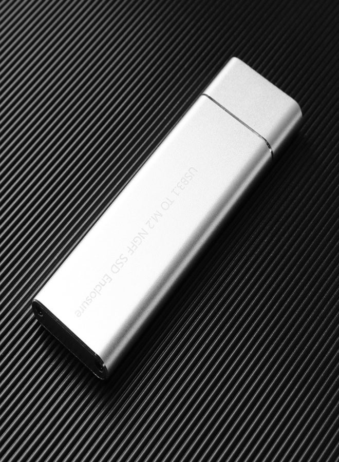 USB 3.1 to M.2 NGFF SSD Enclosure M.2 B Key NGFF SATA for Type C Adapter Case (Silver) - Image 3