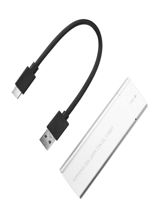USB 3.1 to M.2 NGFF SSD Enclosure M.2 B Key NGFF SATA for Type C Adapter Case (Silver) - Image 4