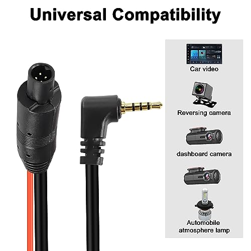 MEIRIYFA MEIRYFA 4 Pin Dash Cam Cable Rear View Camera Wire 4 Pin Male to 2.5mm Male Plug Car Backup Camera Reverse Mirror Extension Cord for Trucks,RV,Bus (32.8FT) - Image 2