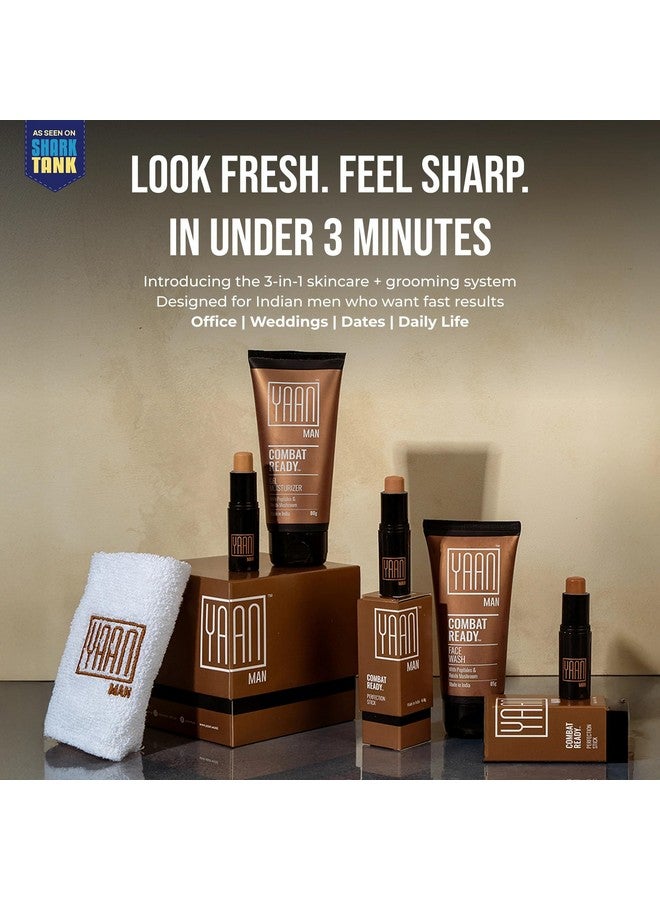 Yaan Man Combat Ready Pack | Contains Face Wash, Gel Moisturizer, Perfection Stick for Men| For all skin types (Light Shade) - Image 2