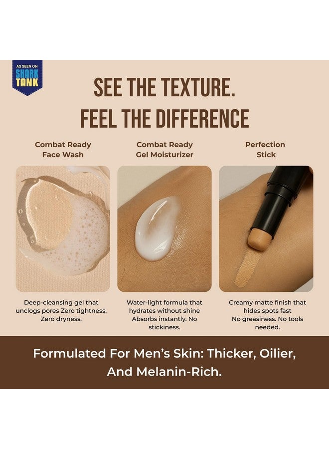 Yaan Man Combat Ready Pack | Contains Face Wash, Gel Moisturizer, Perfection Stick for Men| For all skin types (Light Shade) - Image 5