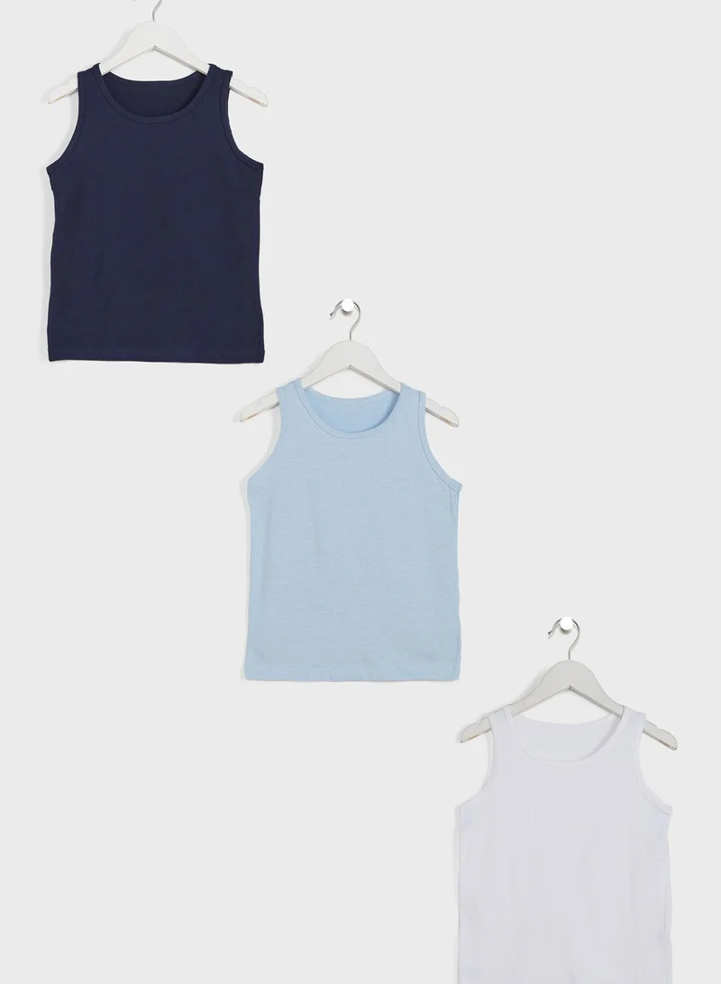 MINOTI Youth 3 Pack Assorted Vests