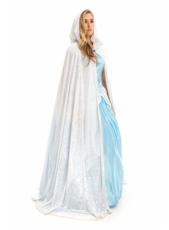 Little Adventures Deluxe Velvet Adult Cloak Cape with Lined Hood (White) - Machine Washable Adult Cosplay Dress-Up Cloaks with No Glitter - Image 1