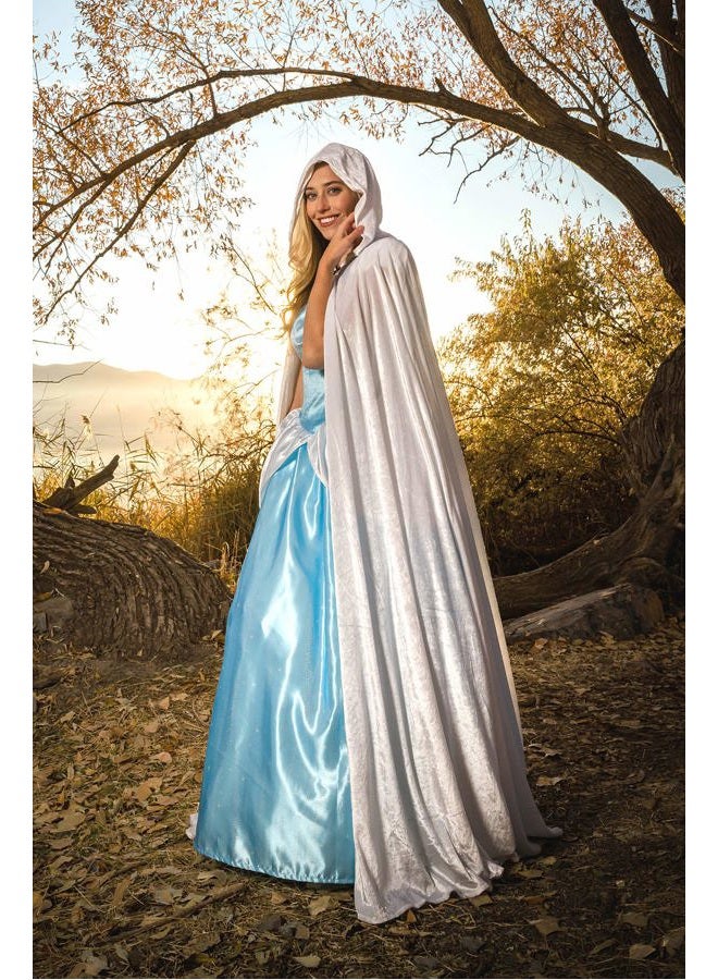 Little Adventures Deluxe Velvet Adult Cloak Cape with Lined Hood (White) - Machine Washable Adult Cosplay Dress-Up Cloaks with No Glitter - Image 5