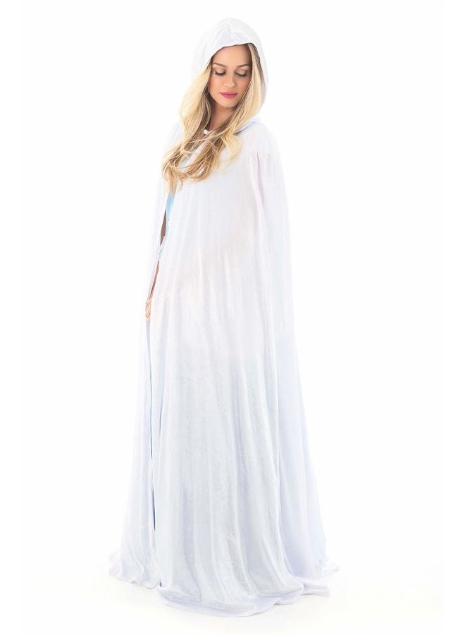 Little Adventures Deluxe Velvet Adult Cloak Cape with Lined Hood (White) - Machine Washable Adult Cosplay Dress-Up Cloaks with No Glitter - Image 3