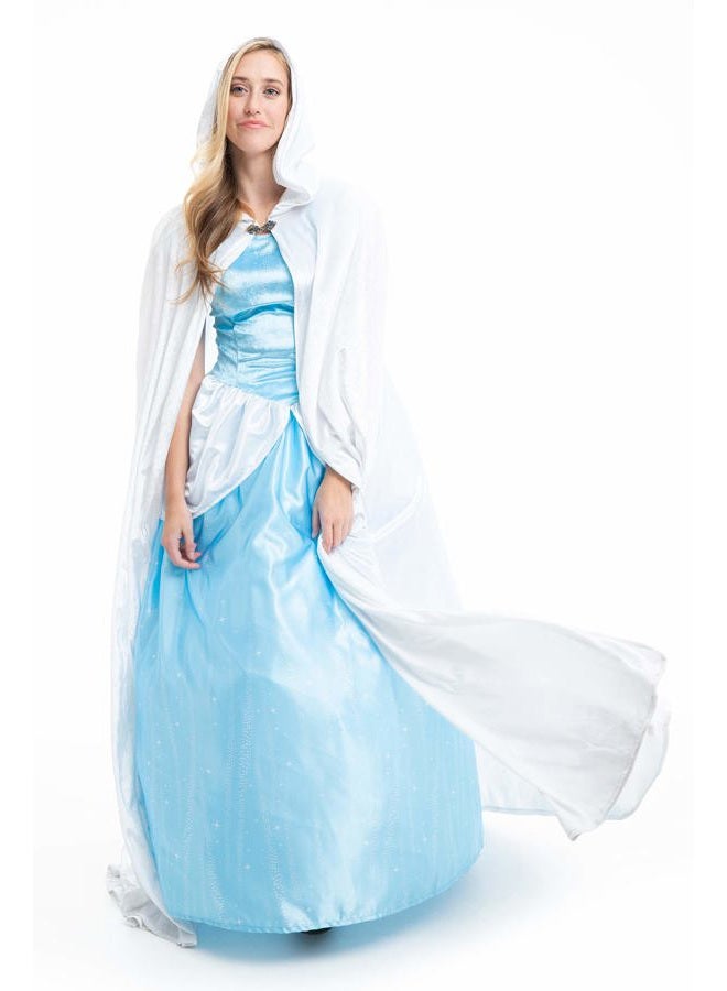 Little Adventures Deluxe Velvet Adult Cloak Cape with Lined Hood (White) - Machine Washable Adult Cosplay Dress-Up Cloaks with No Glitter - Image 4