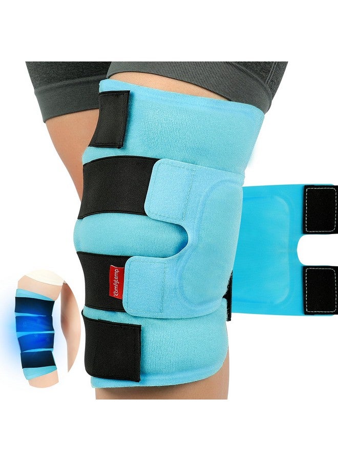 Comfytemp Large Knee Ice Pack Wrap Reusable Gel, FSA HSA Eligible, Full Coverage Knee Cold Compression Brace for Injuries, Pain Relief, Replacement Recovery, Arthritis, ACL, Surgery Gift, 23.6"x11.8" - Image 1