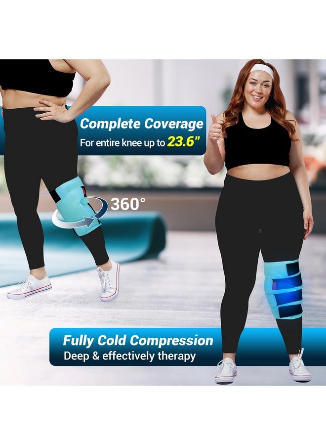 Comfytemp Large Knee Ice Pack Wrap Reusable Gel, FSA HSA Eligible, Full Coverage Knee Cold Compression Brace for Injuries, Pain Relief, Replacement Recovery, Arthritis, ACL, Surgery Gift, 23.6"x11.8" - Image 2