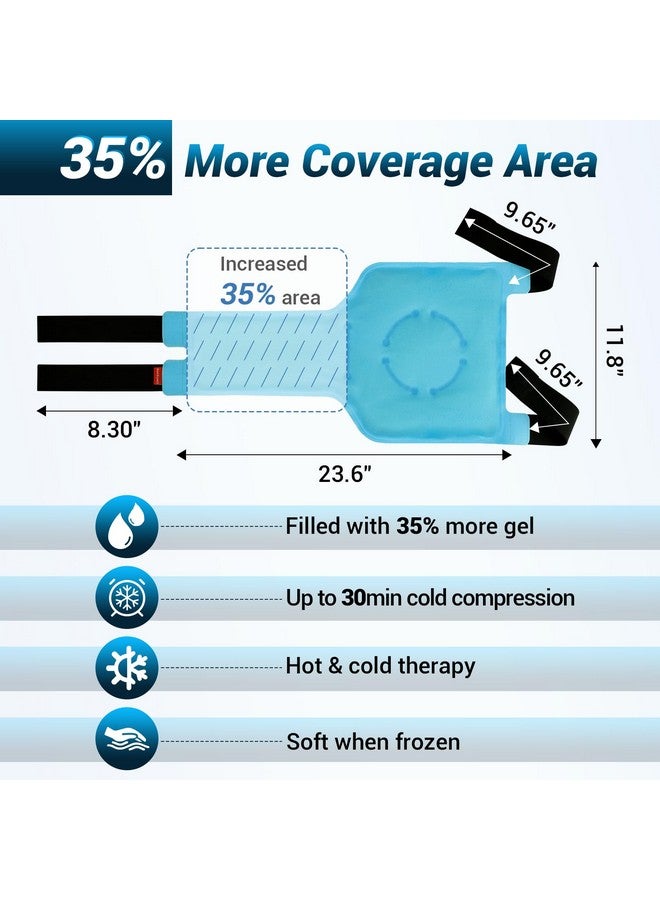 Comfytemp Large Knee Ice Pack Wrap Reusable Gel, FSA HSA Eligible, Full Coverage Knee Cold Compression Brace for Injuries, Pain Relief, Replacement Recovery, Arthritis, ACL, Surgery Gift, 23.6"x11.8" - Image 3