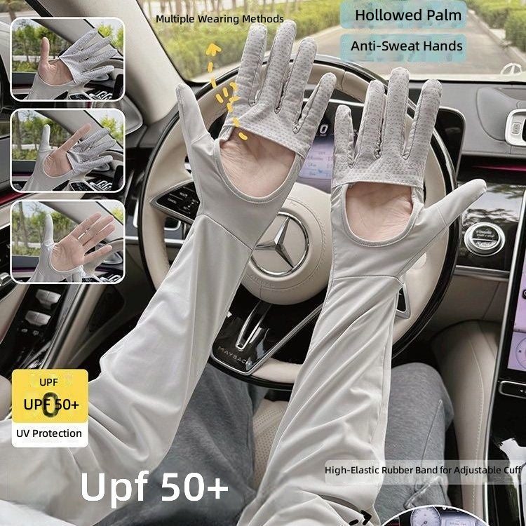 Summer Sun Protection Gloves for Women - Thin, Breathable Ice Silk, Anti-Slip, Touchscreen Compatible,  UV-Resistant - Image 1