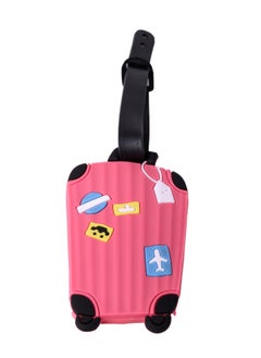 Cuisine Art Luggage Tag with Name ID Card, Personalized Identifier ID Labels, Flexible PVC Travel Tags, Secure Travel Luggage Labels for Baggage Identity, Suitcase Tag – Trolley Shape, Pink  - Image 1