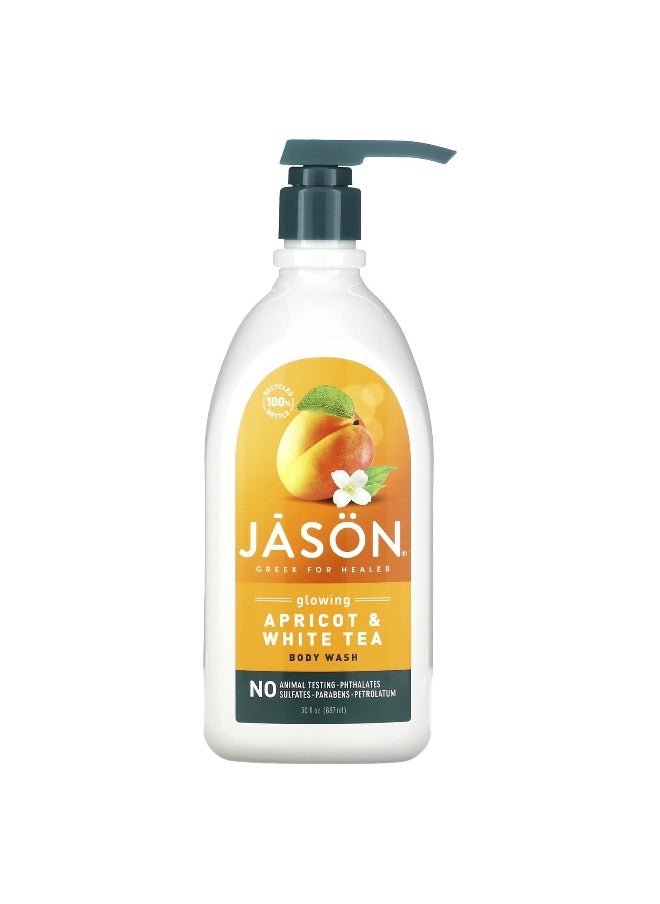 Jason Natural Jason Natural, Body Wash, Glowing Apricot & White Tea, 30 fl oz (887 ml)  - Image 1