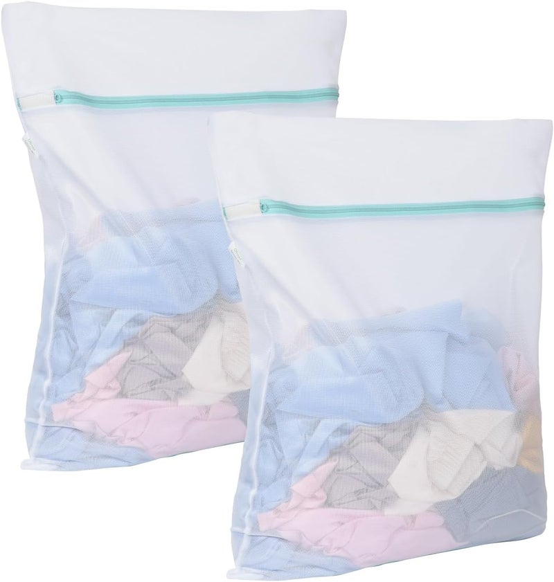 OTraki Mesh Laundry Bag for Delicates 20x24 inch Mesh Wash Bag for Washing Machine Zippered Net Laundry Bag for Bra Underwear Wash Bag Travel Camping College Dorm Home White - Image 1