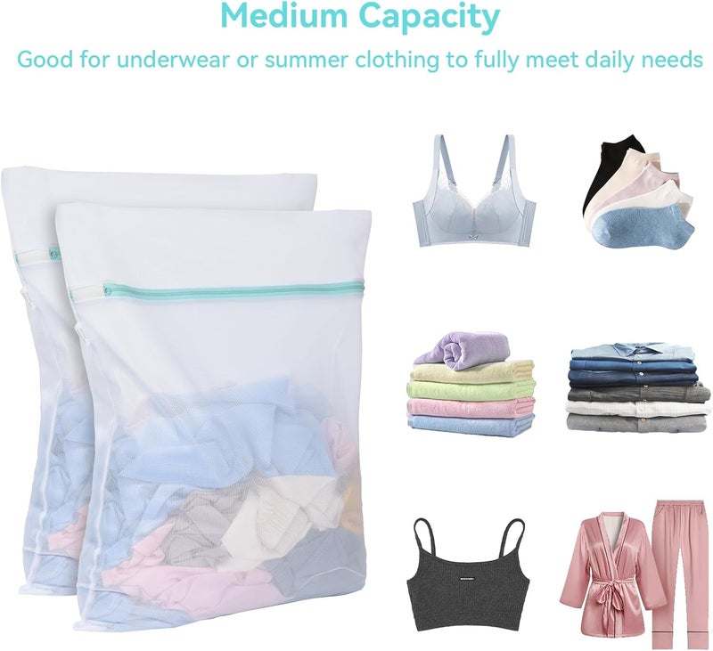 OTraki Mesh Laundry Bag for Delicates 20x24 inch Mesh Wash Bag for Washing Machine Zippered Net Laundry Bag for Bra Underwear Wash Bag Travel Camping College Dorm Home White - Image 3