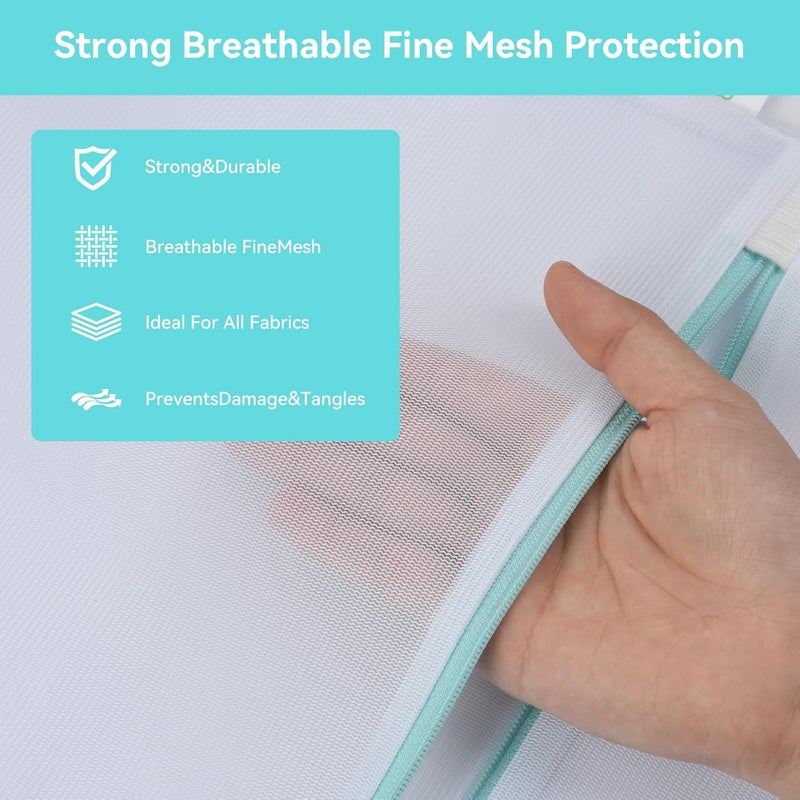 OTraki Mesh Laundry Bag for Delicates 20x24 inch Mesh Wash Bag for Washing Machine Zippered Net Laundry Bag for Bra Underwear Wash Bag Travel Camping College Dorm Home White - Image 4