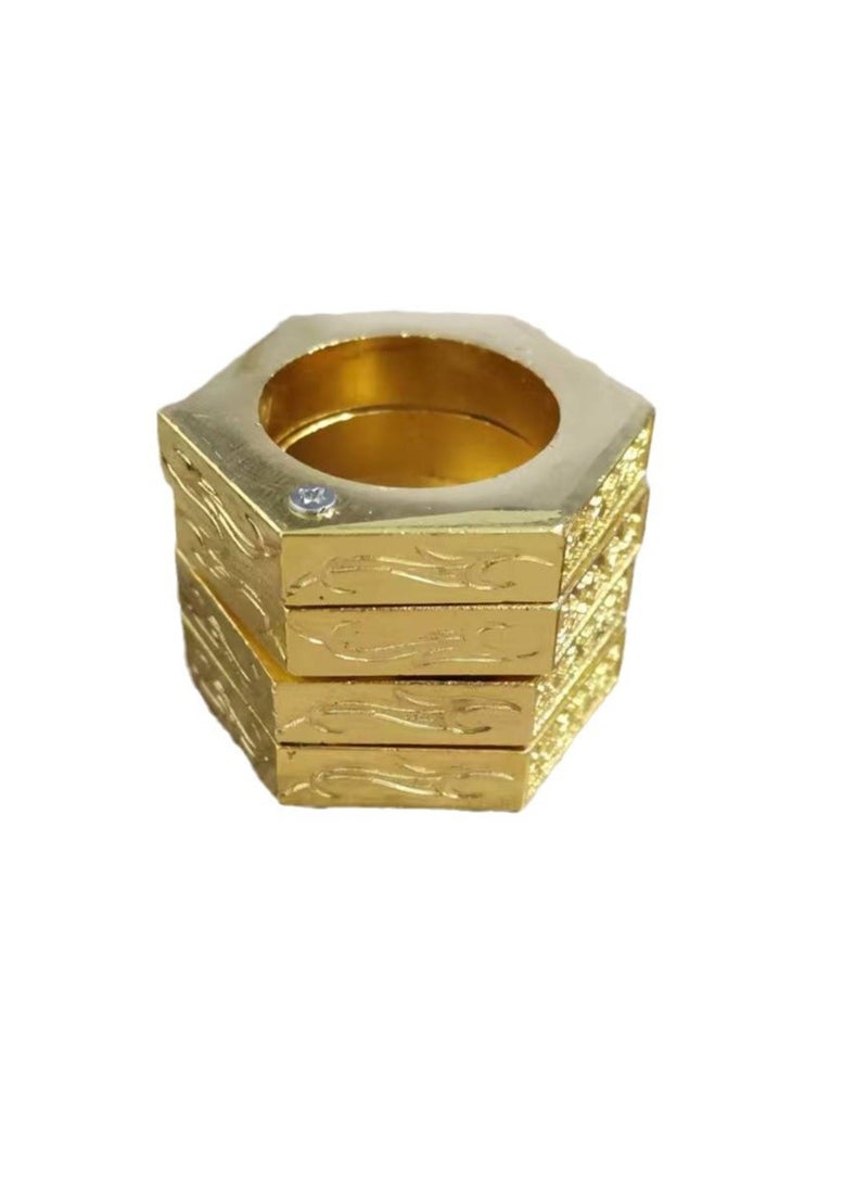 Hexagon Geometric Ring for Men, Mens Stainless Steel Thumb Rings - Image 2