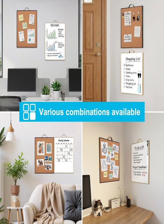 TSJ OFFICE Small Cork Board Whiteboard Combination - 24" x 16" Total for White Board and Corkboard, Portable Aluminum Frame Magnetic Dry Erse Bulletin Board with Handle for School, Office, Home - Image 4