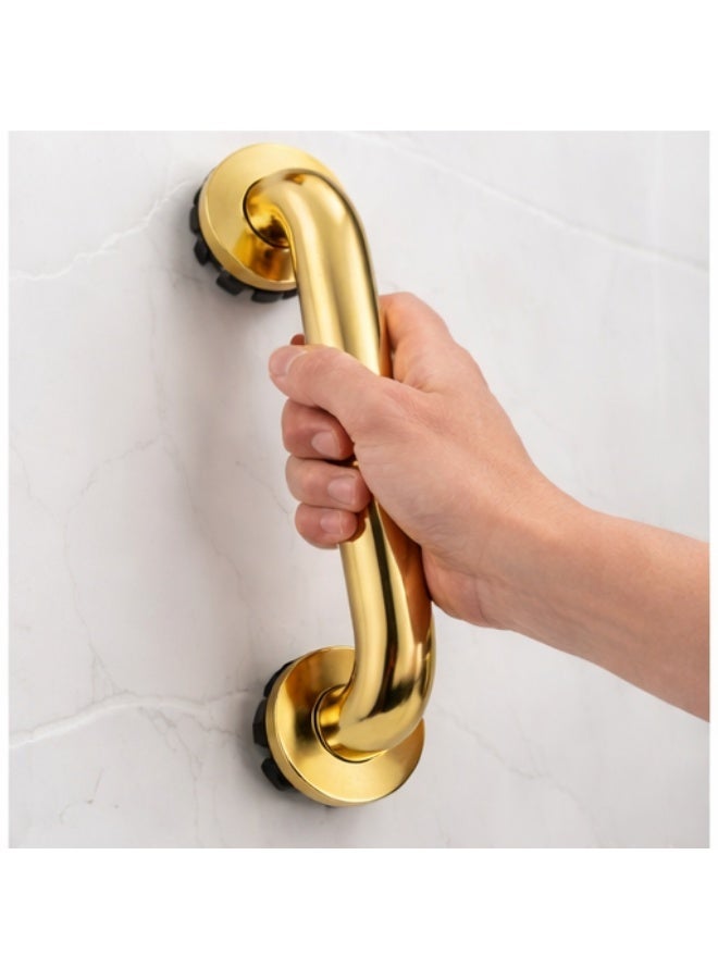 رونا قضبان دعم حمام RONA ذهبية لامعة – مقبض أمان للدش من الفولاذ المقاوم للصدأ، مانع للانزلاق، دعم لكبار السن وذوي الاحتياجات الخاصة، تثبيت جداري قوي - Image 3