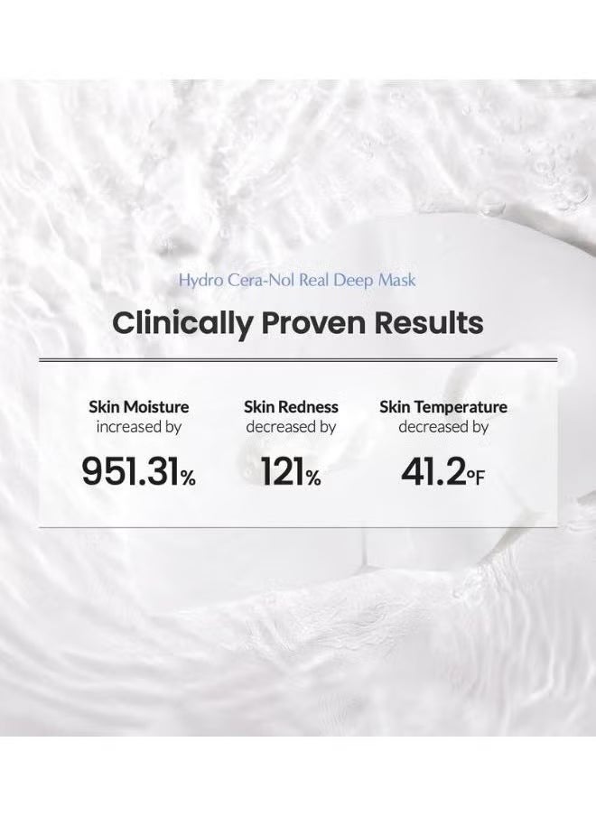 Hydro Cera-nol Real Deep Mask, Overnight Hydrogel Mask, Soothing, Moisturizing, Nourishing, 1.19oz(34g) x 4ea