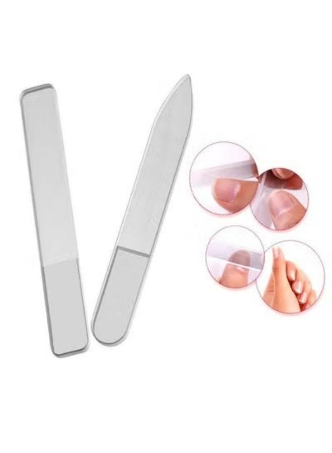 2 مجموعة ملفات الأظافر الزجاجية قطعة أظافر الإصلاح مناسبة للأظافر والأظافر سهلة التخزين والحمل، تجربة تحسين الأظافر سهلة وسريعة في أي وقت - Image 1