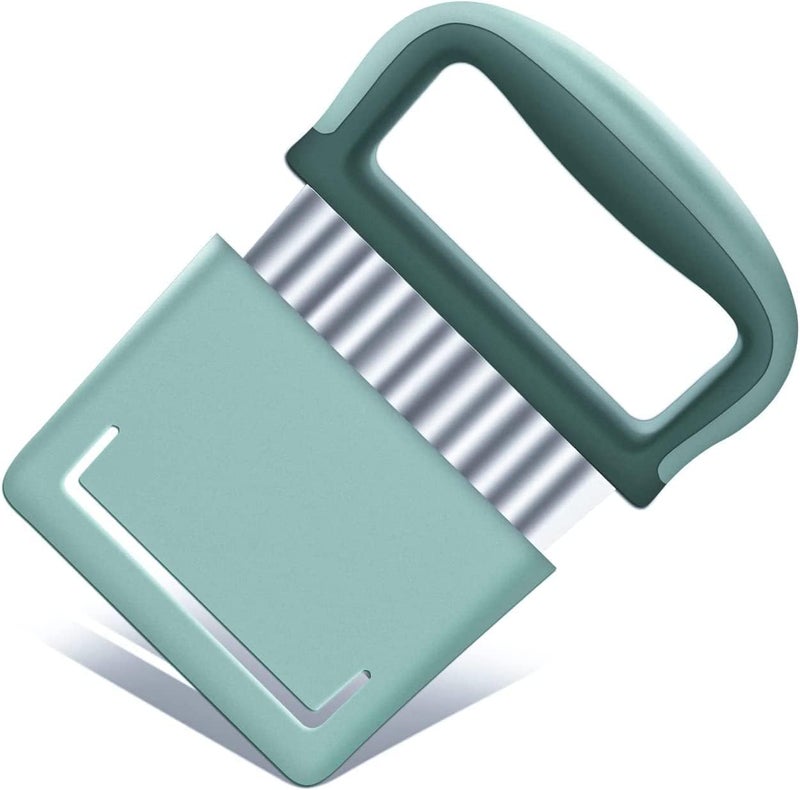 OneNine Crinkle Cutter, Stainless Steel Wavy Crinkle Cutting Tool with Handle, Serrator Salad Chopping Knife Vegetable French Fry Slicer Wavy Chopper for Veggies Fruits Potato Carrots Butter Lettuce - Image 1