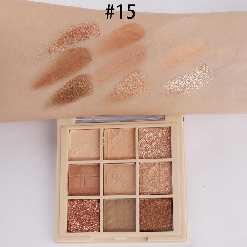 CAKAILA 9Colors Neutral Eye Shadow Palette Eyeshadow Kit Nudes,Matte Glitter Natural Neutral Eyeshadow Palettes for Hazel Eyes Long Lasting Naturing-Looking Travel Eyeshadow Nude Palette - Image 5