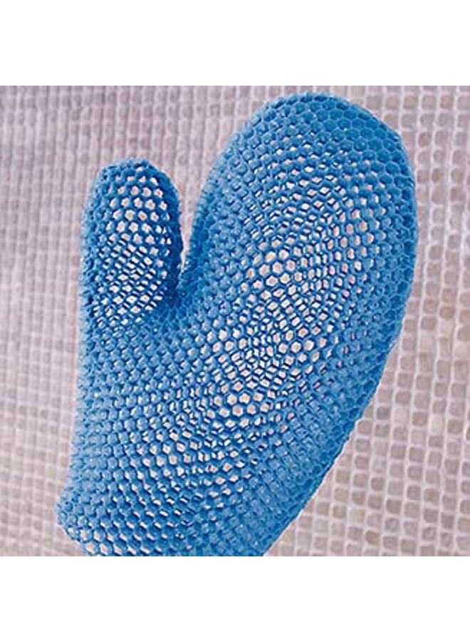 Supracor قفاز استحمام سبا مقشر للجسم وكريم للوجه، أزرق - Image 4