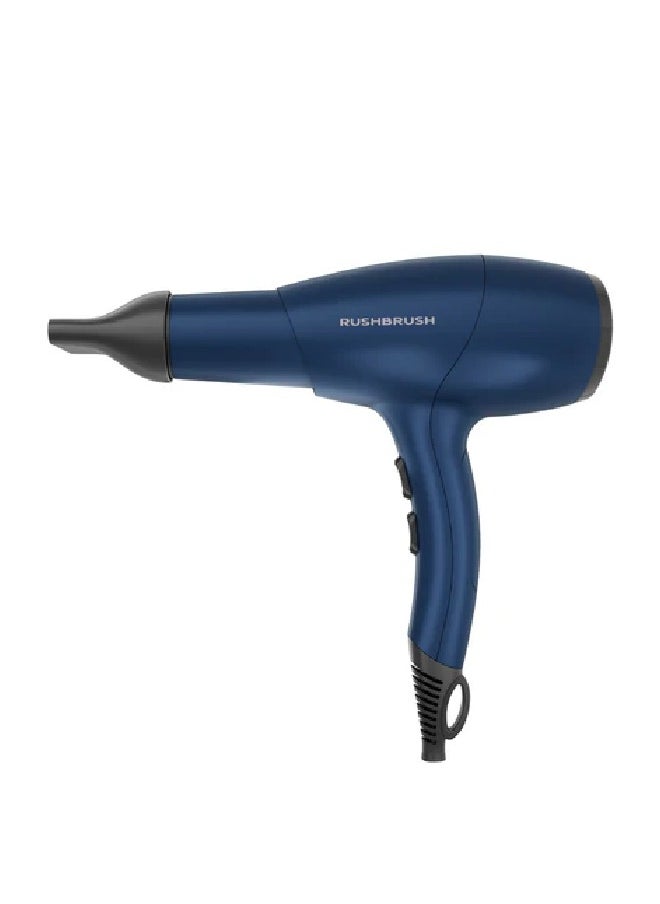 Rush Brush D3 Ultra Hair Dryer with Attachments, 2400 Watt, 3 Temperature - Navy Blue