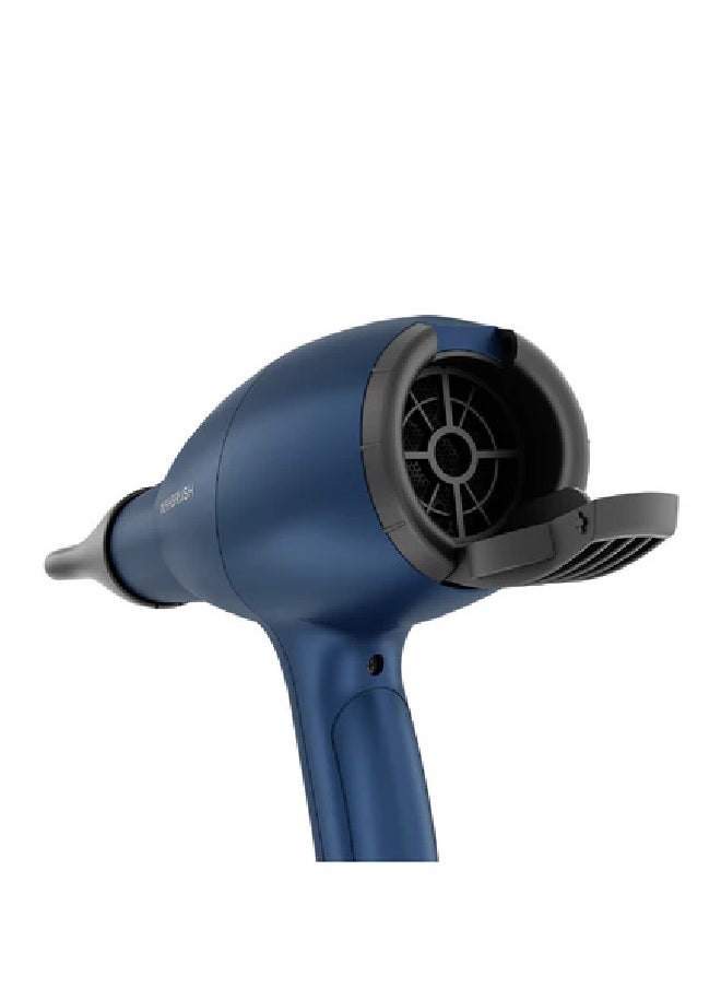 Rush Brush D3 Ultra Hair Dryer with Attachments, 2400 Watt, 3 Temperature - Navy Blue