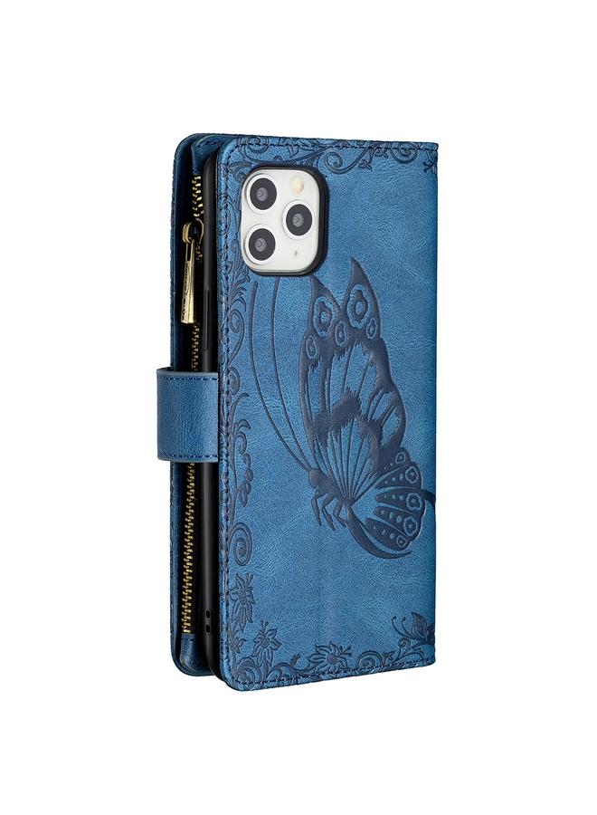 Zaboon Case For iPhone 11 Pro Max Flying Butterfly Embossing Pattern Zipper Horizontal Flip Leather Case with Holder & Card Slots & Wallet - Image 3