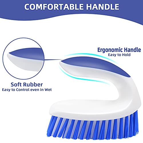 BITOPE Heavy Duty Scrub Brush Pack of 2, Cleaning Brush with Comfortable Grip for Bathroom, Shower, Carpet, Sink Cleaning - Image 2