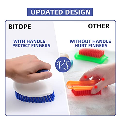 BITOPE Heavy Duty Scrub Brush Pack of 2, Cleaning Brush with Comfortable Grip for Bathroom, Shower, Carpet, Sink Cleaning - Image 4