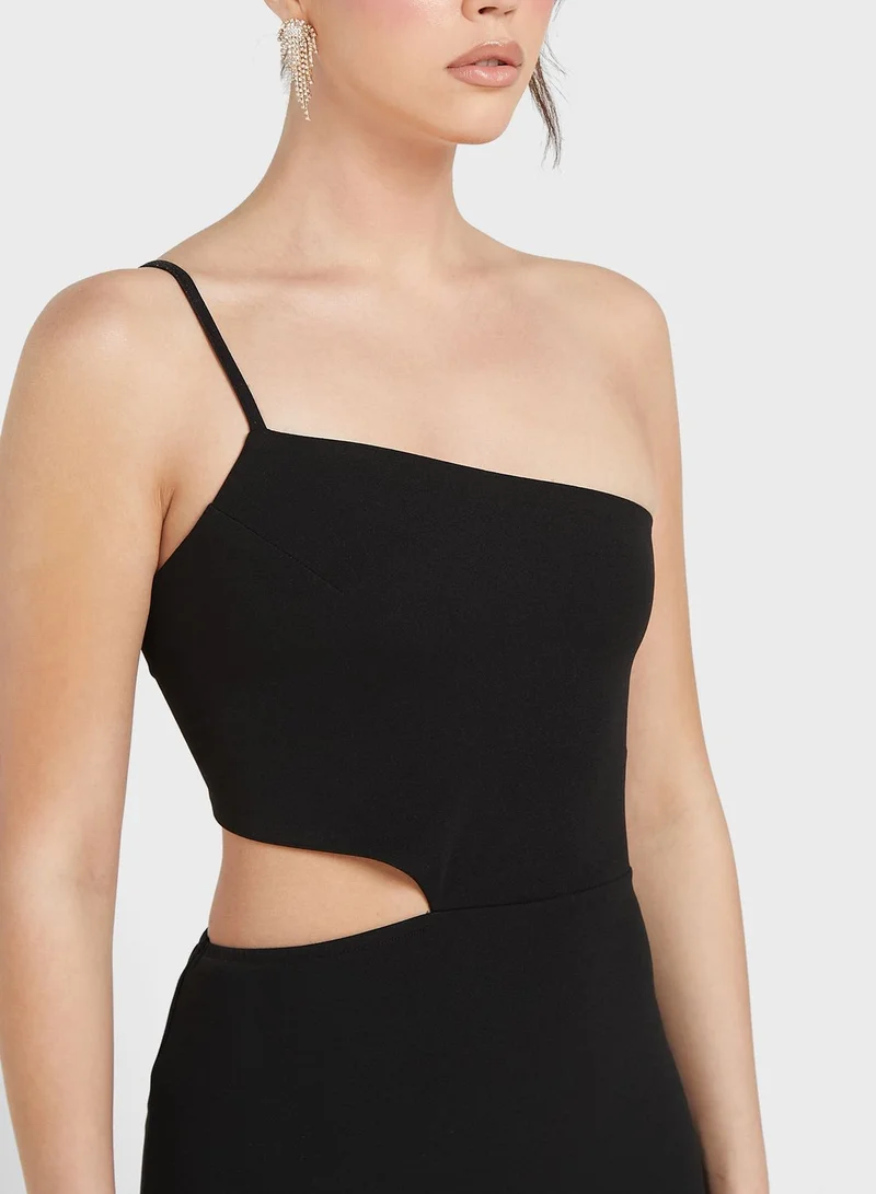 skirt and stiletto One Shoulder Strappy Cut Out Detail Dress