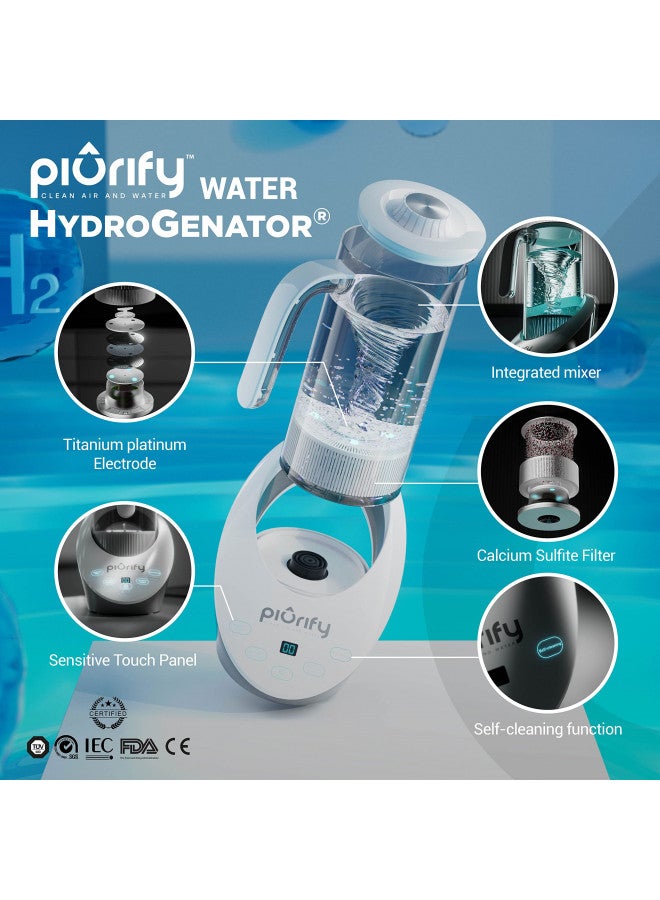 PIURIFY PIURIFY 50 Oz Hydrogen Water Pitcher - BPA Free Rich Hydrogen Water Generator Electrolysis Jug with SPE/PEM Technology. Hydrogen Water Machine, Balanced PH Levels and Filtered with Calcium Sulfite  - Image 4