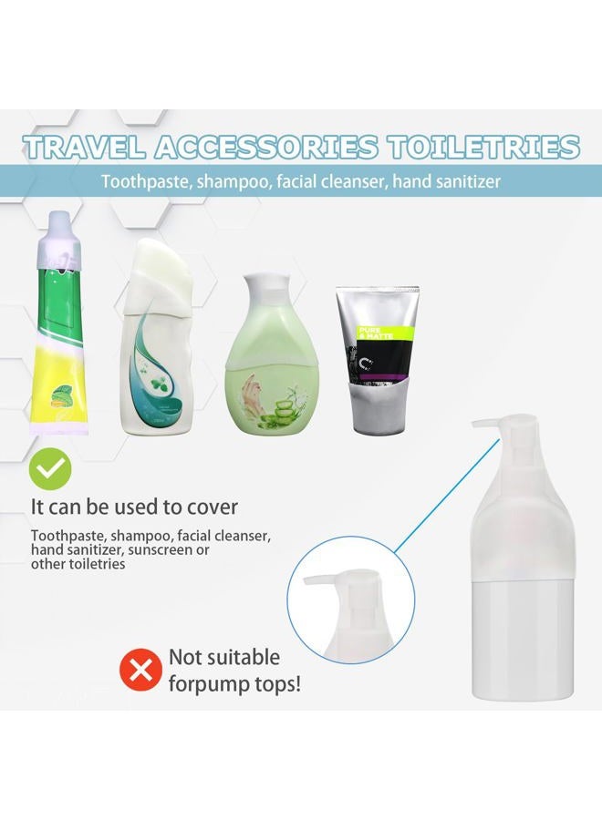 TRANOMOS 16 Pack Elastic Sleeves for Leak Proofing Travel, Silicone Bottle Covers for Travel, Luggage Travel Accessories for Women, Travel Size Toiletries Men, Leak Proof Sleeves for Travel Container, White - Image 2