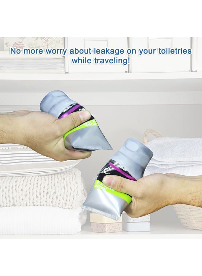 TRANOMOS 16 Pack Elastic Sleeves for Leak Proofing Travel, Silicone Bottle Covers for Travel, Luggage Travel Accessories for Women, Travel Size Toiletries Men, Leak Proof Sleeves for Travel Container, White - Image 5
