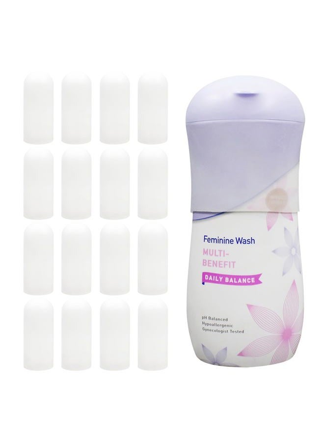 TRANOMOS 16 Pack Elastic Sleeves for Leak Proofing Travel, Silicone Bottle Covers for Travel, Luggage Travel Accessories for Women, Travel Size Toiletries Men, Leak Proof Sleeves for Travel Container, White - Image 1