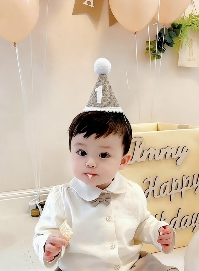 Happy D 1st Birthday Party Hat For Babies, Birthday Hat, Adjustable Soft Headband, Birthday Decoration Celebration Cone Hats For Celebrations, Linen Decorative Hat, Party Supplies For Baby For Girl And Boy - Image 5