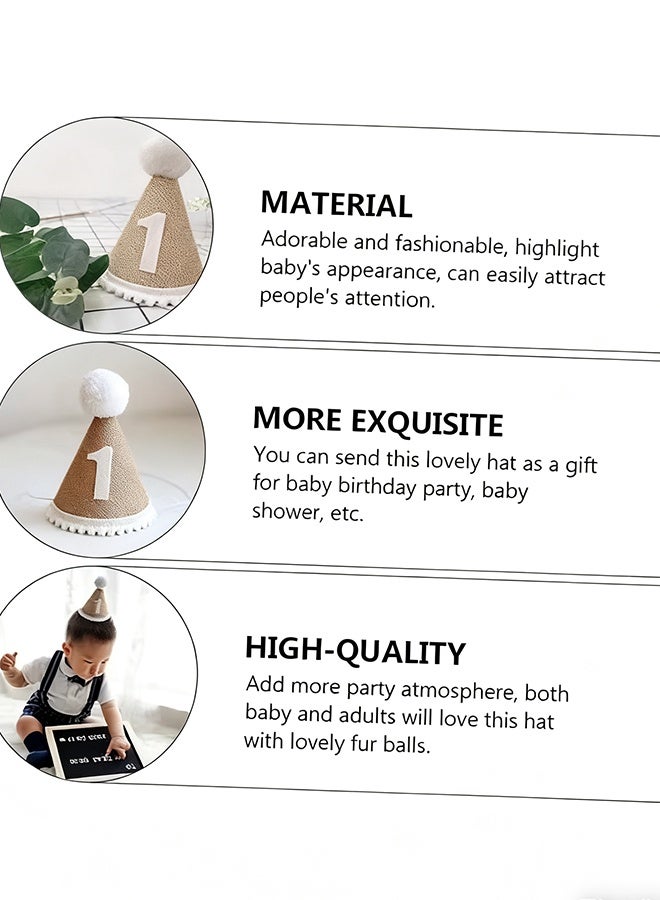 Happy D 1st Birthday Party Hat For Babies, Birthday Hat, Adjustable Soft Headband, Birthday Decoration Celebration Cone Hats For Celebrations, Linen Decorative Hat, Party Supplies For Baby For Girl And Boy - Image 4