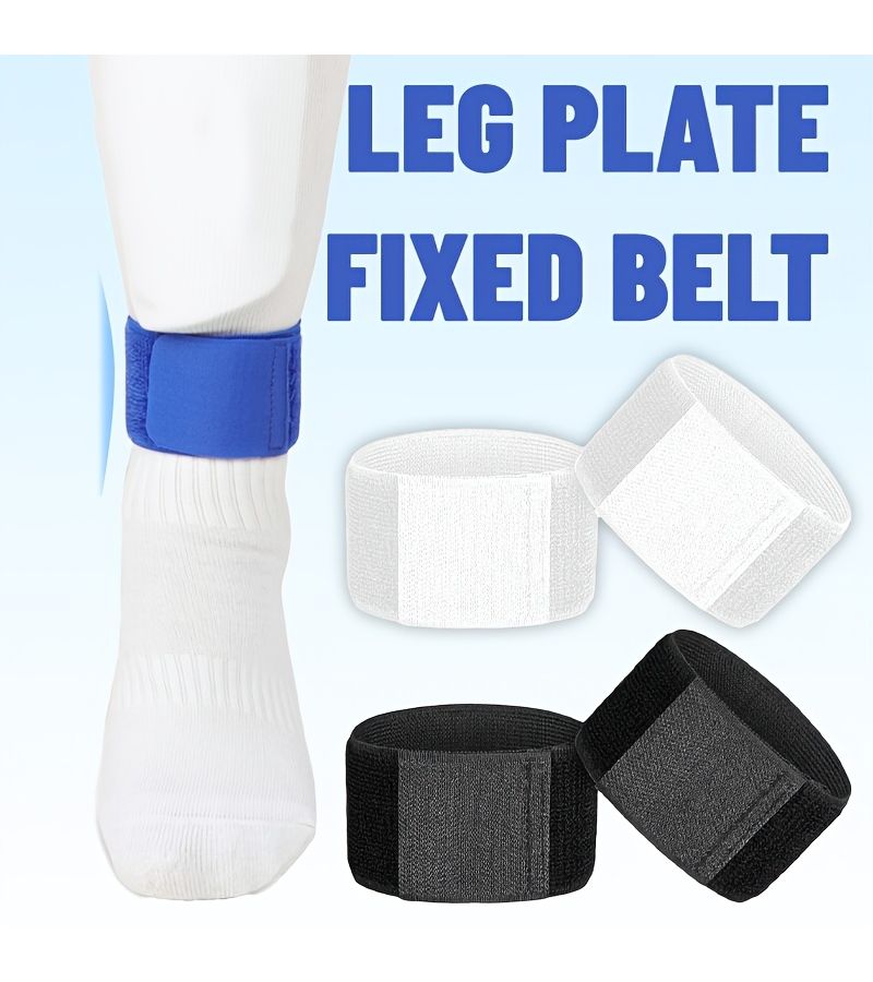 Football Leg Calf Brace with Shin Guards Sock Covers Fastening Straps for Football Training Matches Unisex Black Size L - Image 2