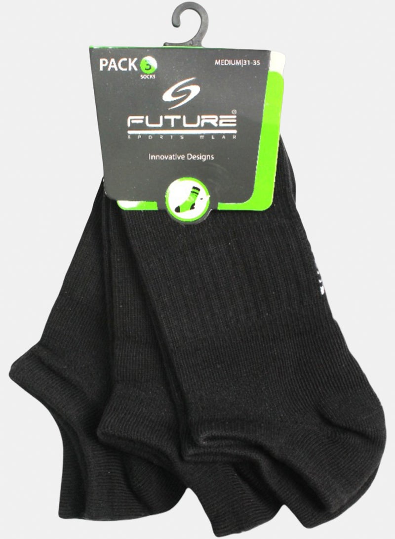 Unisex Cotton Low-Cut Socks – Black – 31-35 - Image 1