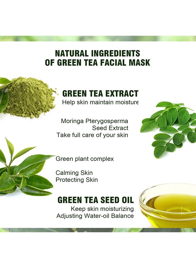 إيلهو قناع تطهير الشاي الأخضر - قناع تمزيق التحكم في الزيت مزيل الرؤوس السوداء الشاي الأخضر تمزيق قشر قناع قبالة الجلد الميت تنظيف المسام ، قناع تقشير إشراق البشرة للبشرة الباهتة -40G - Image 3
